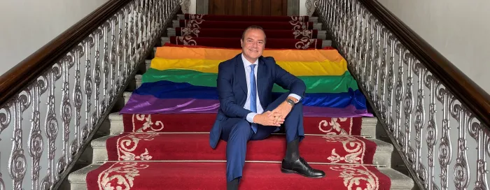 Augusto Hidalgo LGBTIQ flag