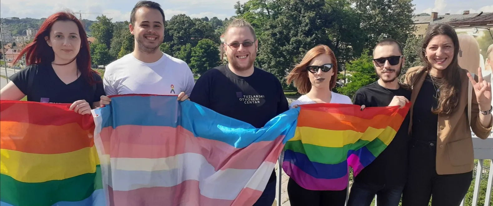 Rainbow flag celebration
